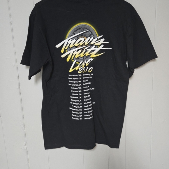 Travis Tritt 2010 LIVE Tour Concert Double Sided Black T-Shirt sz S - Picture 2 of 3
